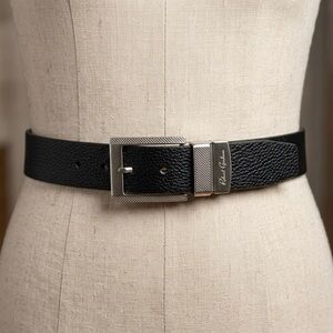 Robert Graham Black Textured Leather Belt Men’s Size 44
